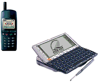 Animace odesln informac z Psion 5mx jako SMS, nebo e-mail infraervenm rozhranm na Siemens S25 na strnky rallye.
